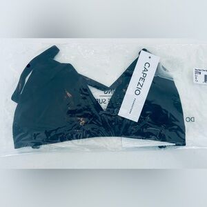 Capezio deep neck clear black bra